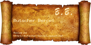 Butscher Bercel névjegykártya
